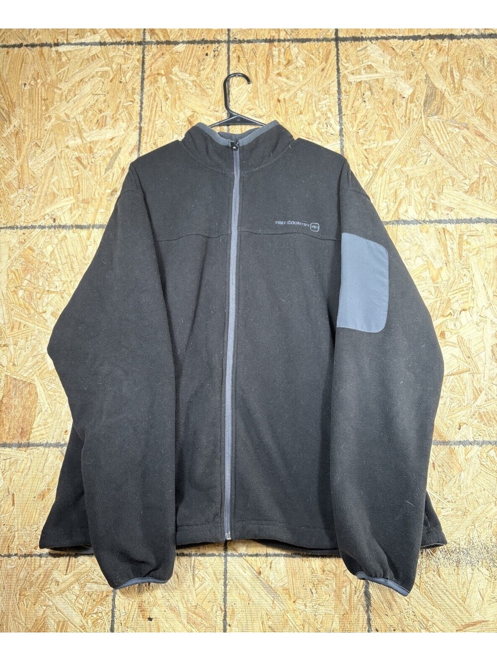 Free Country Black Fleece Blocked Full Zip Jacket 2XL Pocket Zippers
